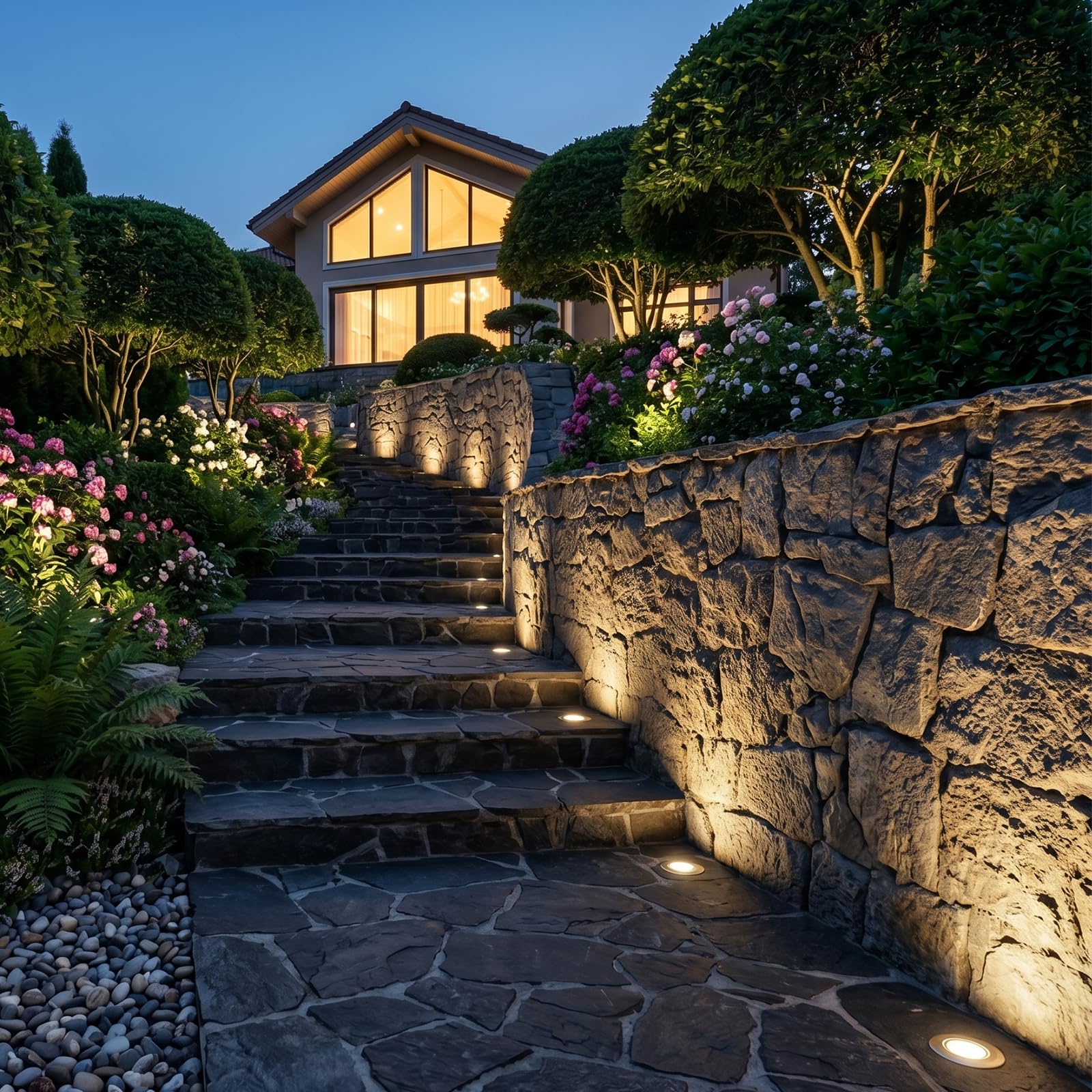 Outdoor Low Voltage Deck Lights LED Landscape Lighting Kit 0.6W 7